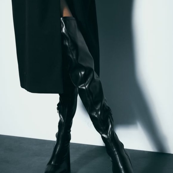 NWT ZARA OVER THE KNEE PLATFORM BOOTS 6.5, 7.5, 8, 9  3037 - Picture 6 of 9